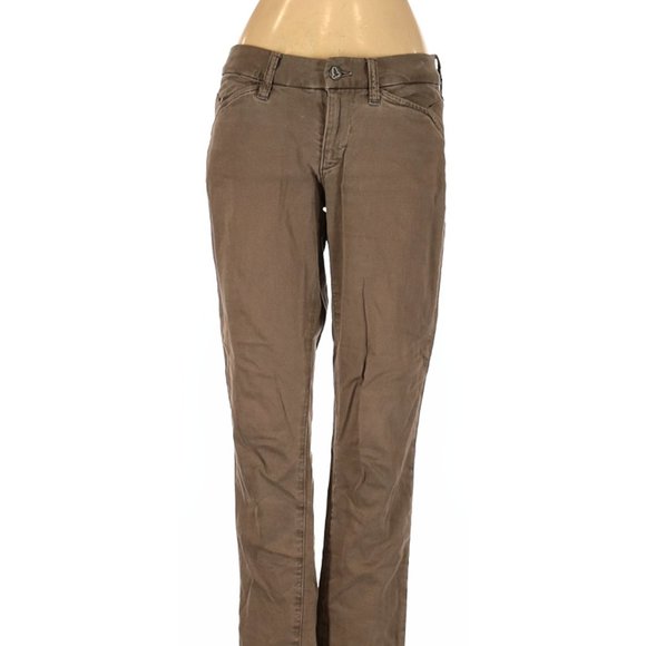 MiH Jeans Brown Green Straight Leg Cut Mid Rise Waist Size 25 #166 - Picture 1 of 4